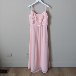 David's Bridal Blush Chiffon Bridesmaid Dress